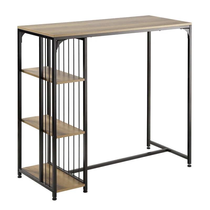 SoBuy FWT84-PF Table Haute de Bar Mange-Debout Table à Manger Table de Bistrot avec 3 Étagères