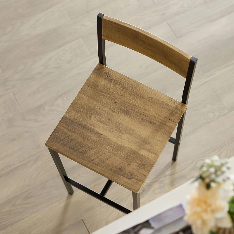 SoBuy FST53-XLx2 Lot de 2 Chaises Tabourets de Bar Cuisine Chaises de Bar, avec Repose-Pieds