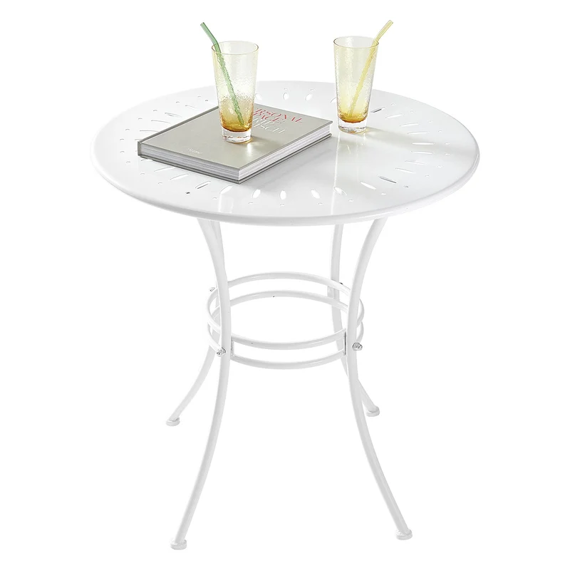 SoBuy OGT46-W Table de Jardin Ronde Ø 70 cm Table de Bistrot Table Ronde pour Cuisine ou Exterieur Terrasse