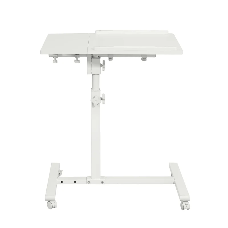 SoBuy FBT07N6-W Table de Lit Canapé Table Roulante avec 2 plateaux inclinables – Blanc