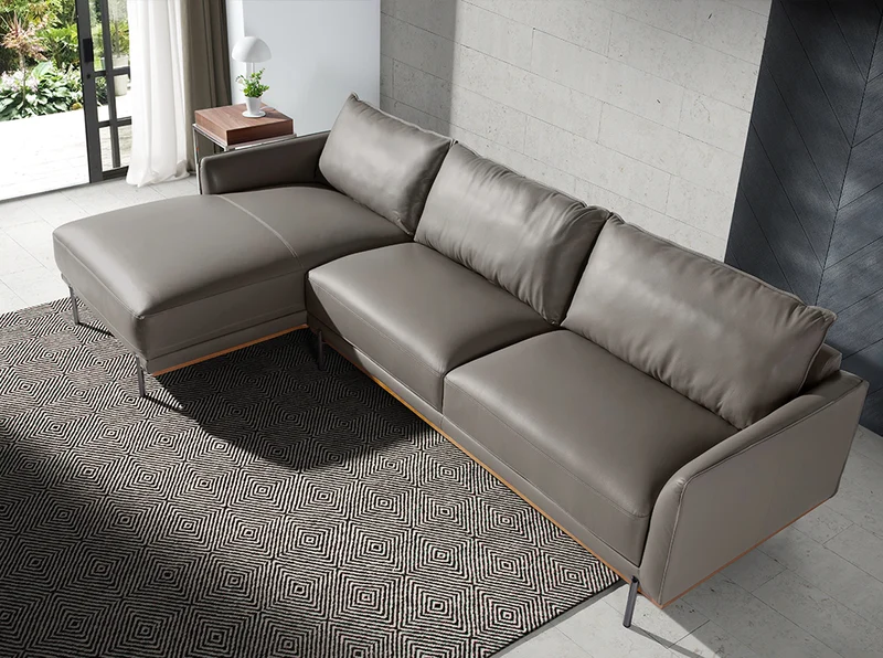 Canapé chaise longue gauche relaxant en cuir Angel Cerdá modèle 6153