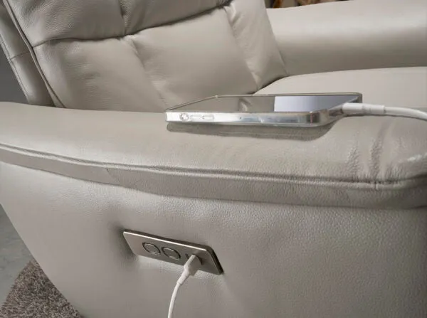 Angel Cerdá FAUTEUIL PIVOTANT EN CUIR GRIS MODÈLE 5114