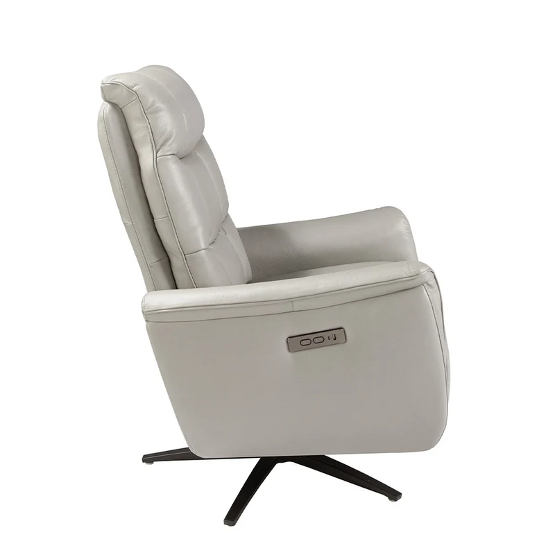 Angel Cerdá FAUTEUIL PIVOTANT EN CUIR GRIS MODÈLE 5114