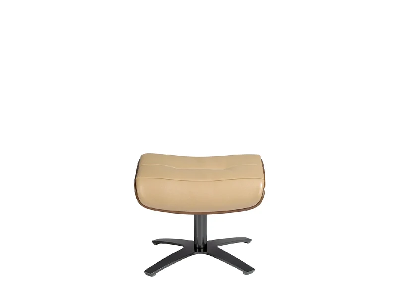 Pouf pivotant rembourré en cuir de sable 5088 Angel Cerdá