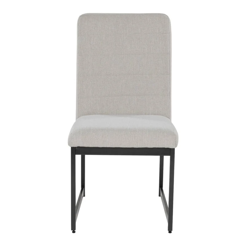 Ensemble de 2 chaises de salle à manger rembourrées en tissu beige pâle - Tomtyn