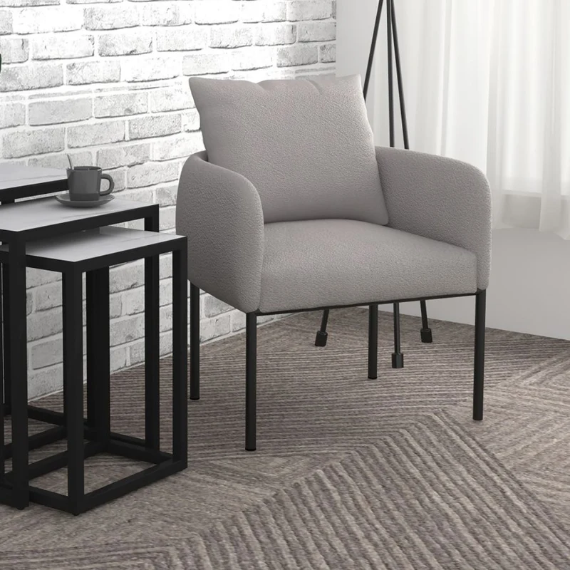 Fauteuil d'appoint en tissu gris - Zana