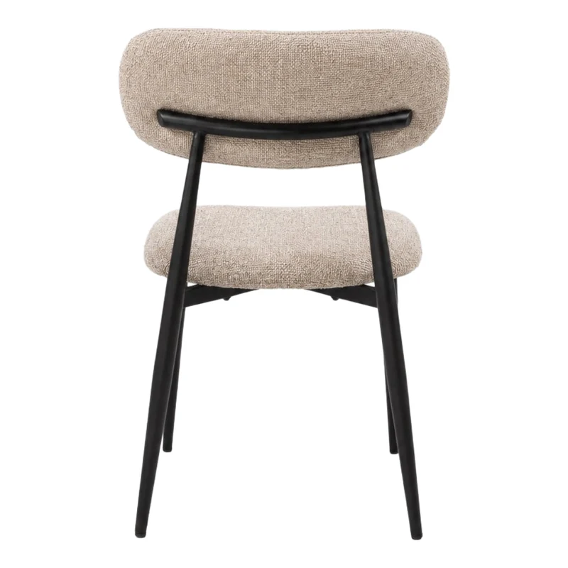 Chaise de salle à manger rembourrée en tissu et aspect cuir - Julie