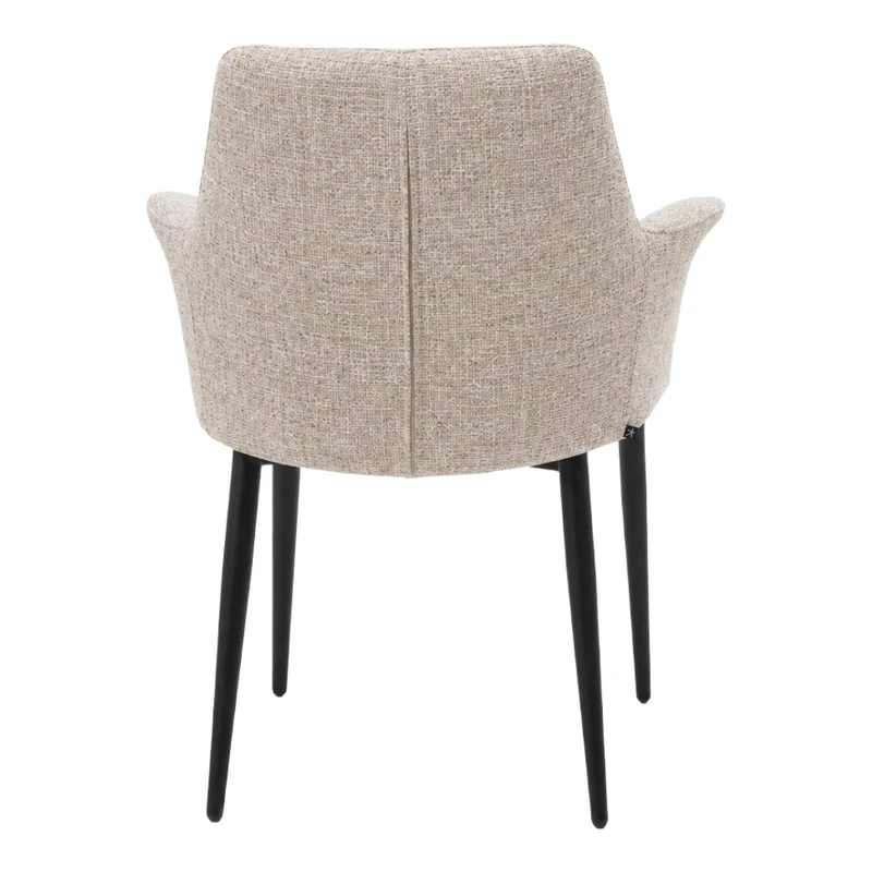 Chaise de salle à manger rembourrée en tissu et aspect cuir - Chloé