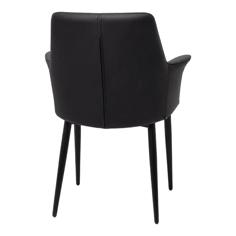 Chaise de salle à manger rembourrée en tissu et aspect cuir - Chloé