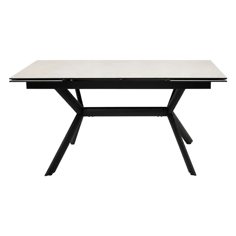 Table de salle à manger extensible en céramique sur verre trempé et métal - Percé