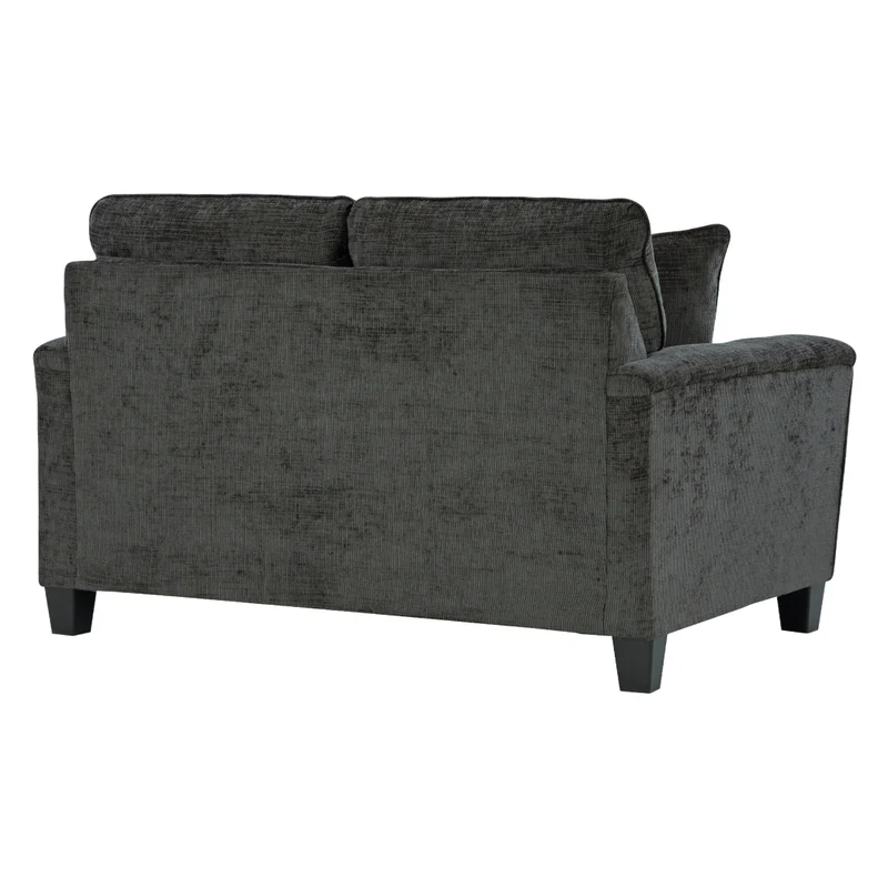 Causeuse en tissu noir avec coussins - Erinslane