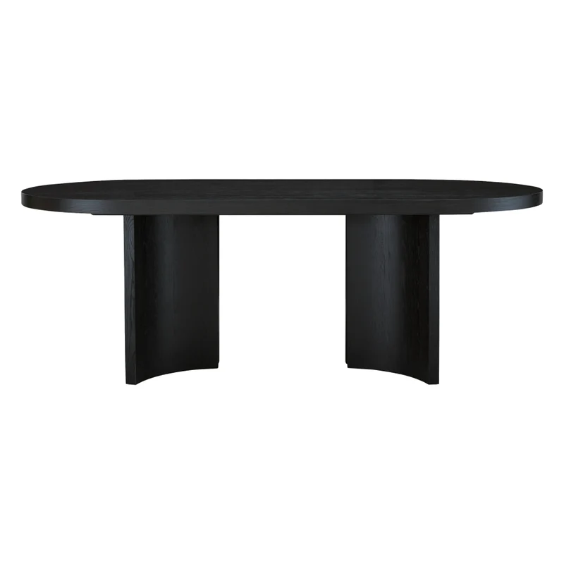Table de salle à manger ovale en bois/placage de chêne noir - Rowanbeck