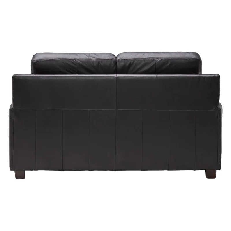 Causeuse en cuir noir corbeau - Bailey