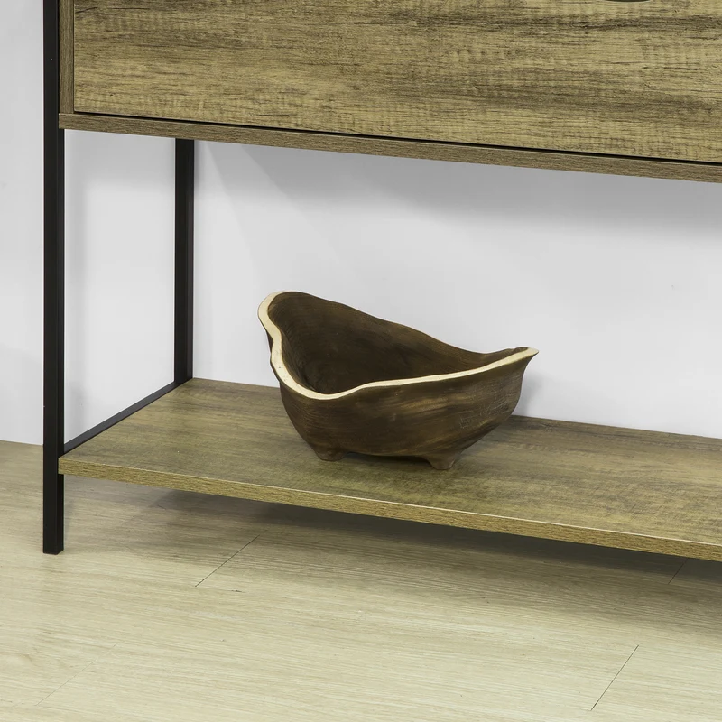 SoBuy FSB39-T Table Console Meuble d'entrée avec 2 tiroirs Buffet Placard à 2 Niveaux