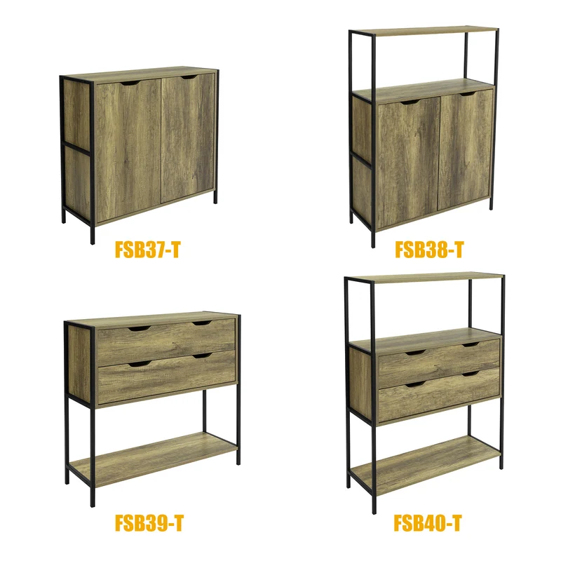 SoBuy FSB38-T Buffet Commode Meuble de Rangement Armoire avec Placard et Etagères