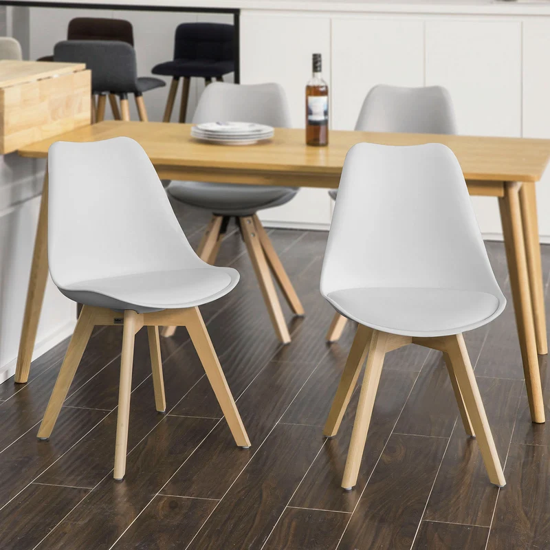 SoBuy FST58-W Chaise scandinave de cuisine salle à manger avec assise rembourrée