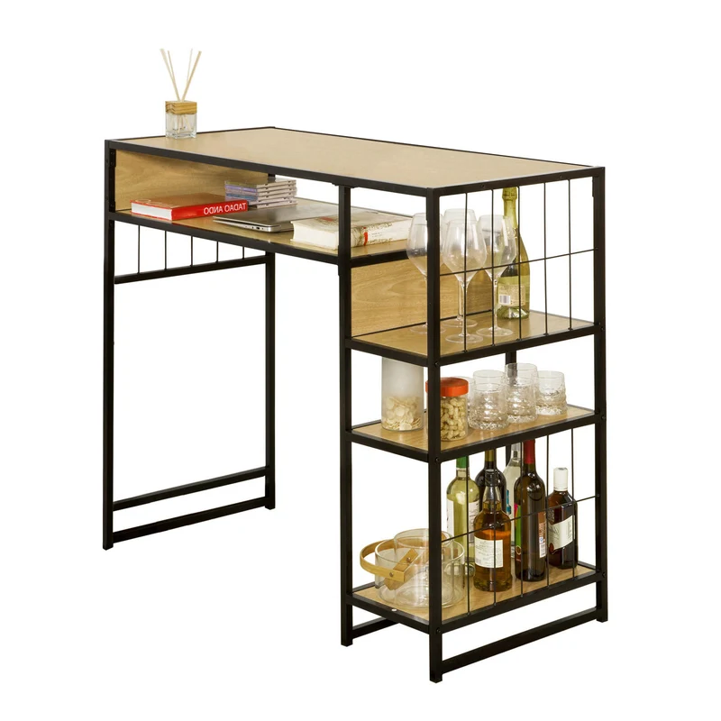 SoBuy OGT39-P Table Haute de Bar Table de Cuisine Mange-Debout Comptoir