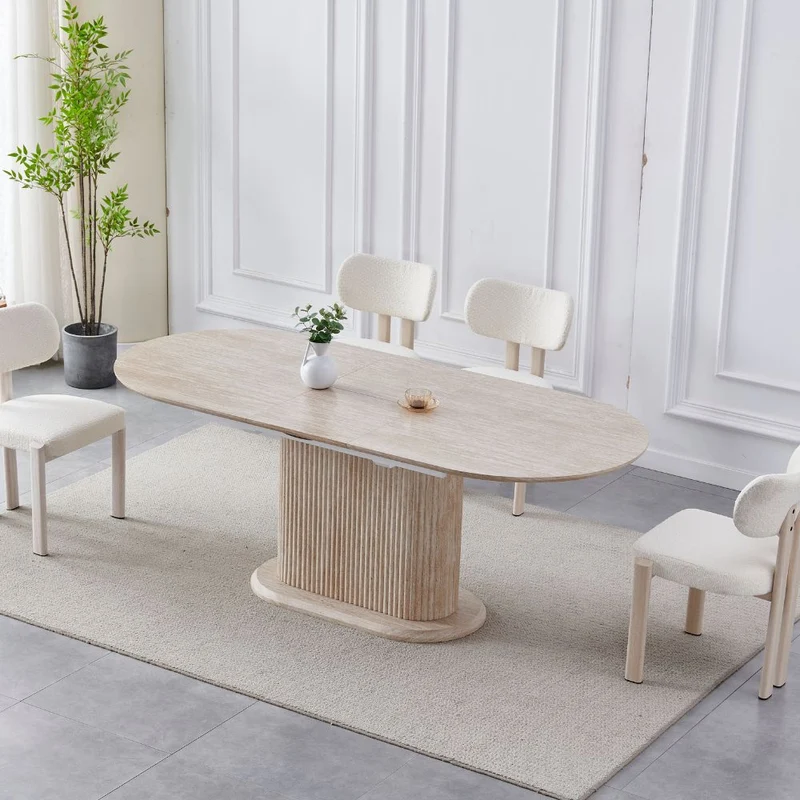 Table à Manger Vanessa – Avec Rallonge – Plateau en Céramique – 160 à 200 cm