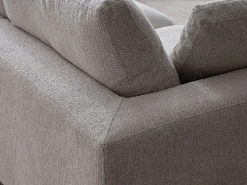 Canapé Julia Modulable - tissu chenille - 3 Places + 1 Pouf