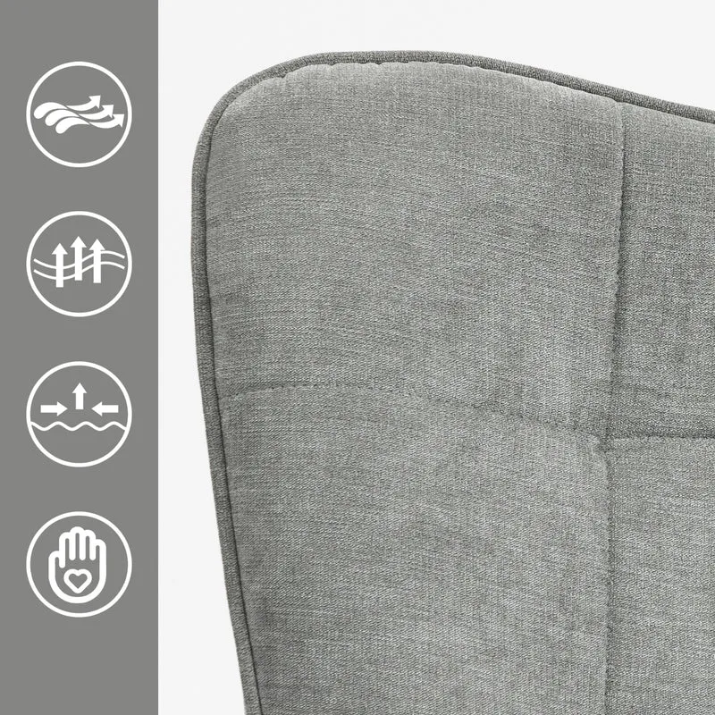 Fauteuil scandinave avec accoudoirs en tissu gris à surpiqûres - FUNKEL