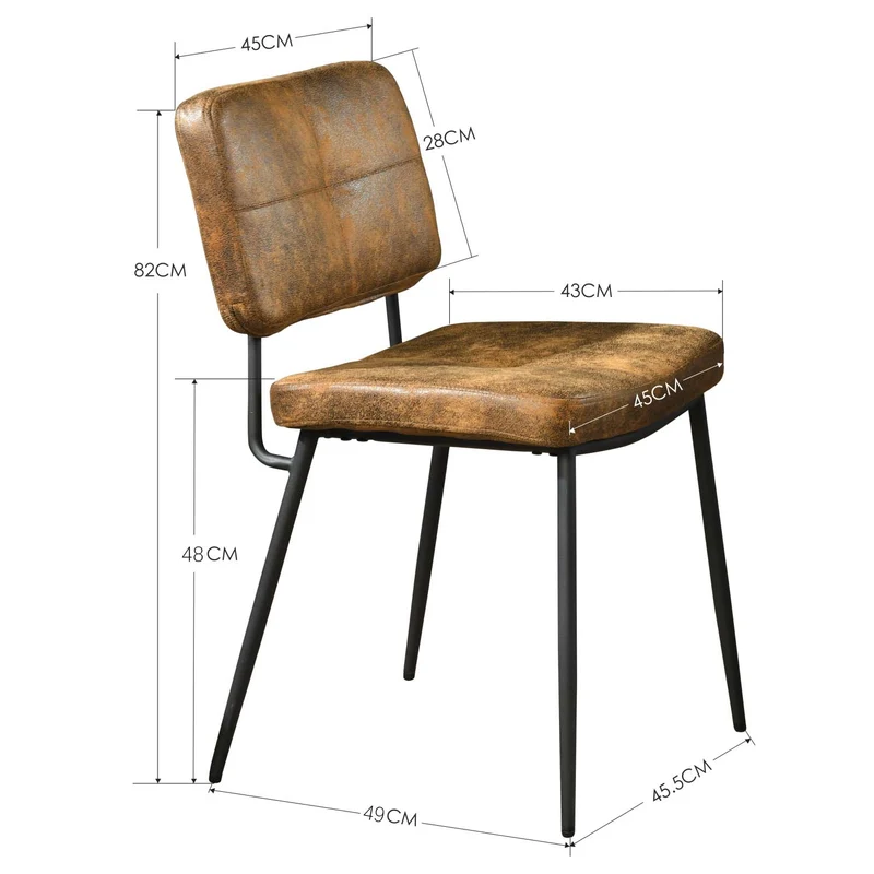 Ensemble table à manger extensible noire et 6 chaises en tissu suédine, style scandinave