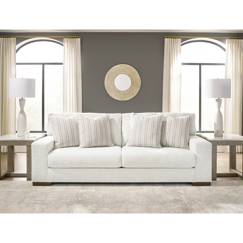 Sofa condo en tissu Next-Gen Nuvella blanc avec coussins - Bethley