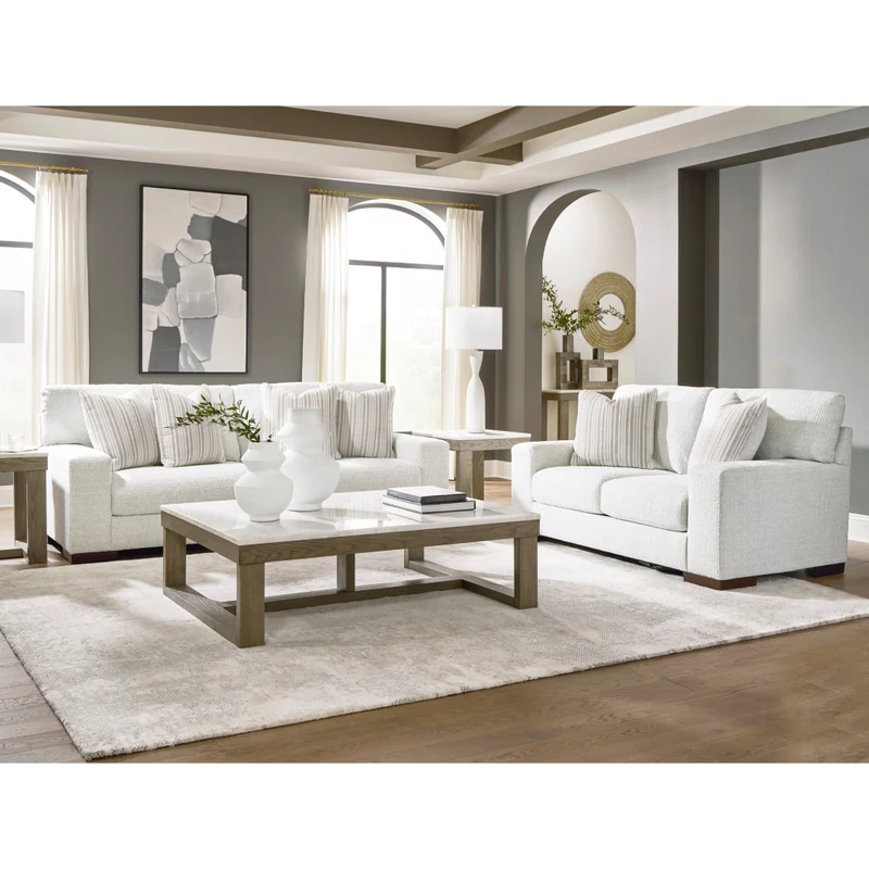 Sofa condo en tissu Next-Gen Nuvella blanc avec coussins - Bethley