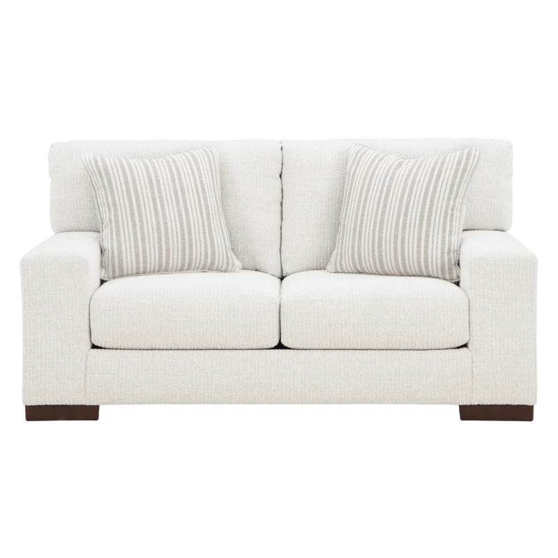 Causeuse en tissu Next-Gen Nuvella blanc avec coussins - Bethley