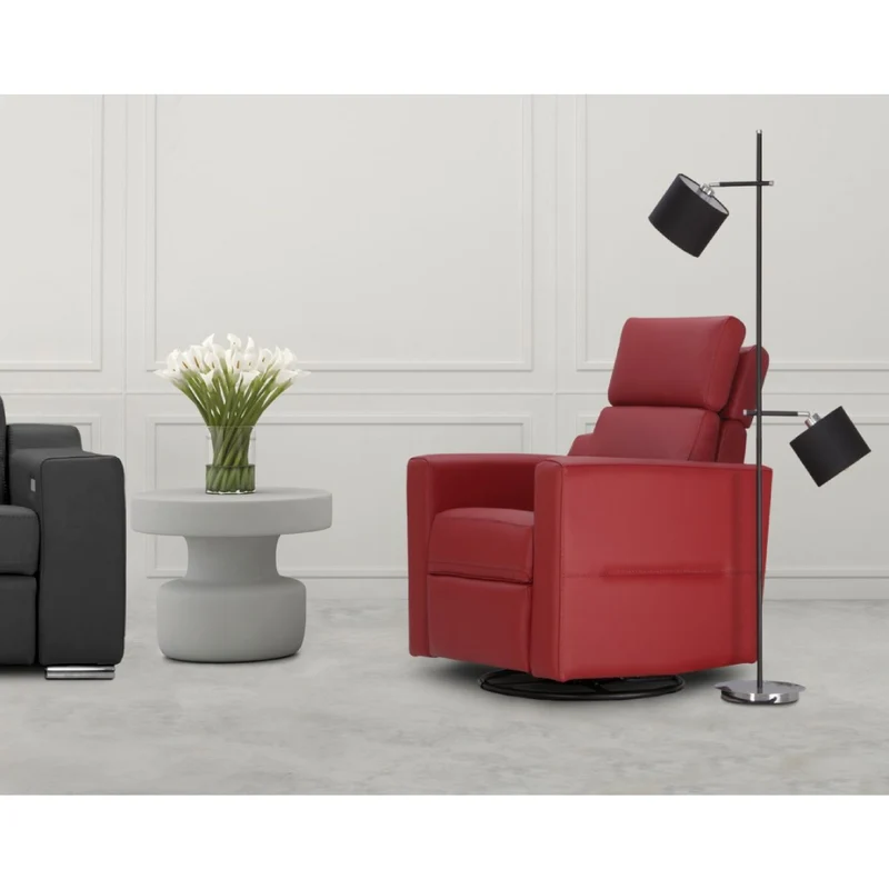 Fauteuil berçant, pivotant et inclinable motorisé en cuir - Portofino