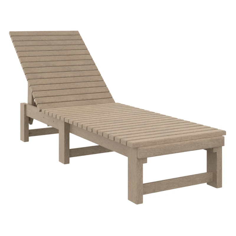 Chaise longue extérieure sans accoudoirs en plastique recyclé - L99