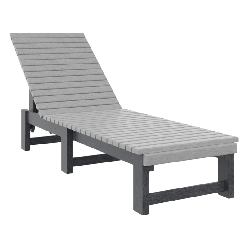 Chaise longue extérieure sans accoudoirs en plastique recyclé - L99