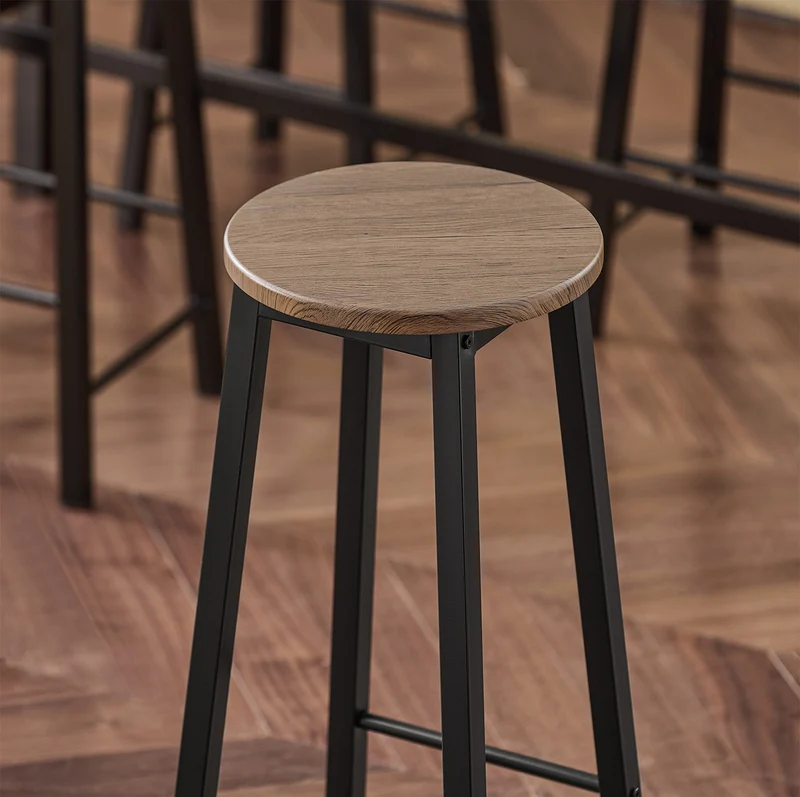 SoBuy OGT22-SCH Ensemble Table Haute et 4 Tabourets de Bar avec Repose-Pieds – L120×P40×H100 cm, Tabouret 150 kg, MDF + Acier Noir