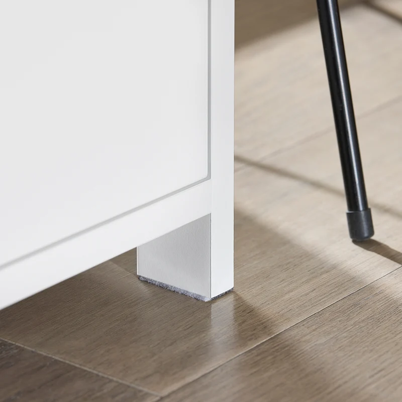 SoBuy FRG258-II-W Table de Chevet avec 2 tiroirs et étagère, Table de Nuit pour Chambre à Coucher - Meuble de Rangement Moderne L45 x P38 x H55 cm Blanc