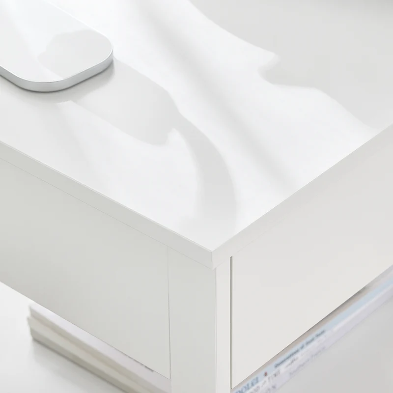 SoBuy FRG258-II-W Table de Chevet avec 2 tiroirs et étagère, Table de Nuit pour Chambre à Coucher - Meuble de Rangement Moderne L45 x P38 x H55 cm Blanc