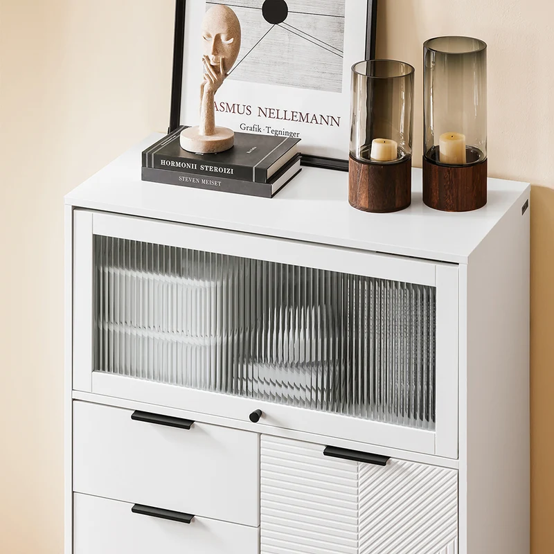 SoBuy FSB94-W Meuble Chaussures, Meuble Entrée, Commode, Armoire de Rangement