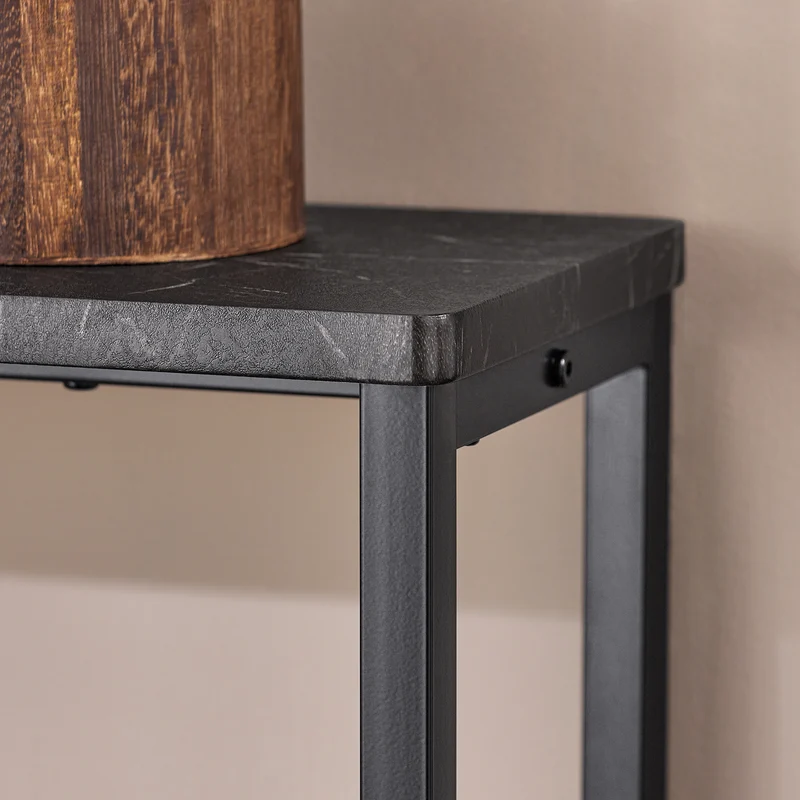 SoBuy FSB19-SCH Console d’Entrée Design Fonctionnel et Gain de Place, Design Moderne, Style Industriel, pour Salon et Chambre – L120×P20×H65 cm, Métal, Noir
