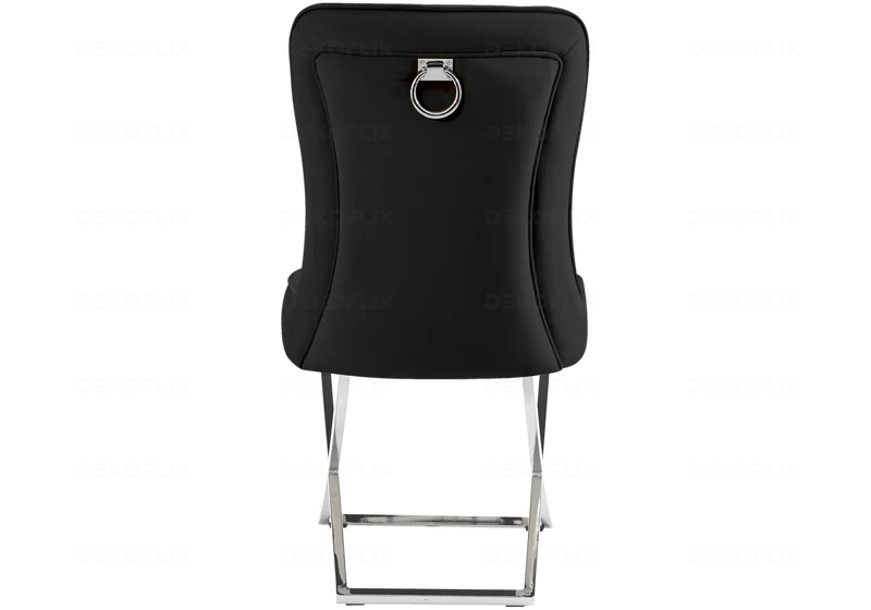 Chaises velours noir argenté avec anneau - Ursi x2