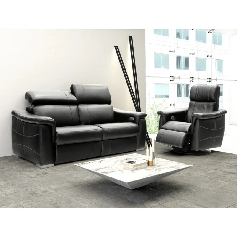 Sofa condo inclinable motorisé en cuir - Première 3485