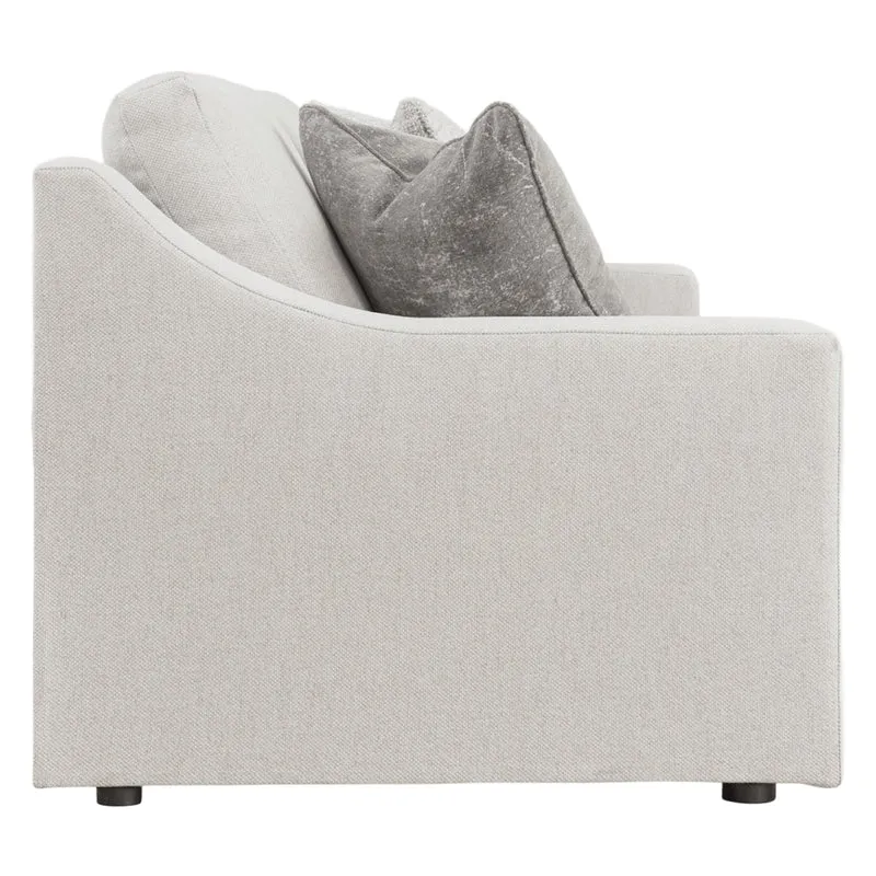 Sofa en tissu texturé blanc avec coussins - Maitelynn