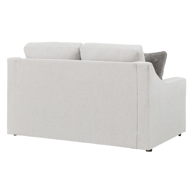 Causeuse en tissu texturé blanc avec coussins - Maitelynn