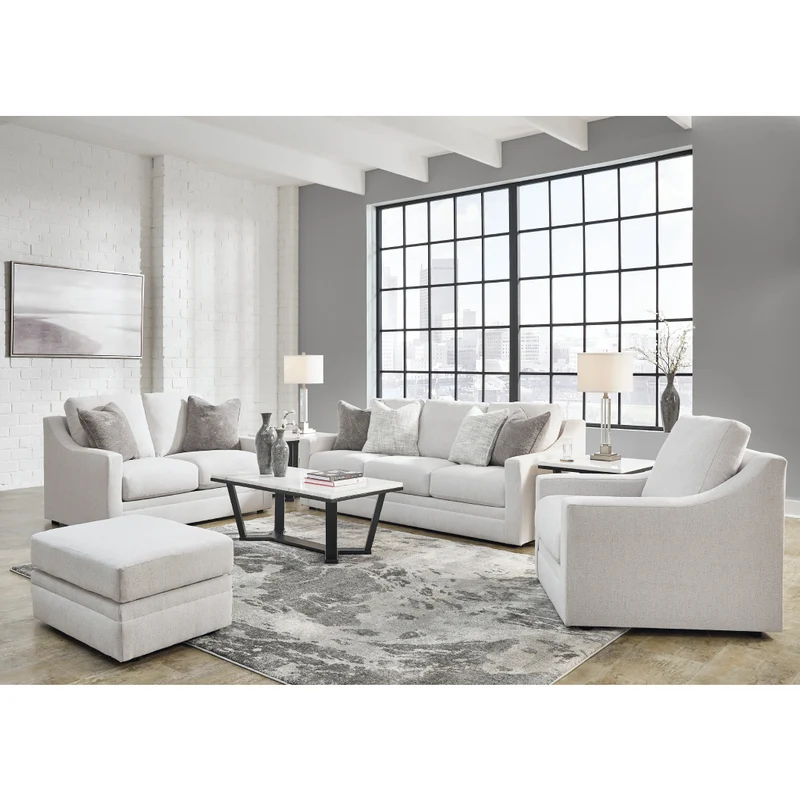 Fauteuil en tissu texturé blanc - Maitelynn
