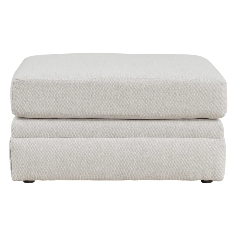 Ottoman en tissu texturé blanc - Maitelynn
