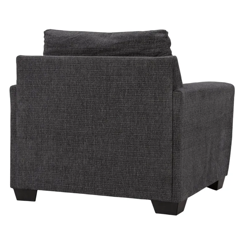 Fauteuil en tissu noir ébène - Loreo