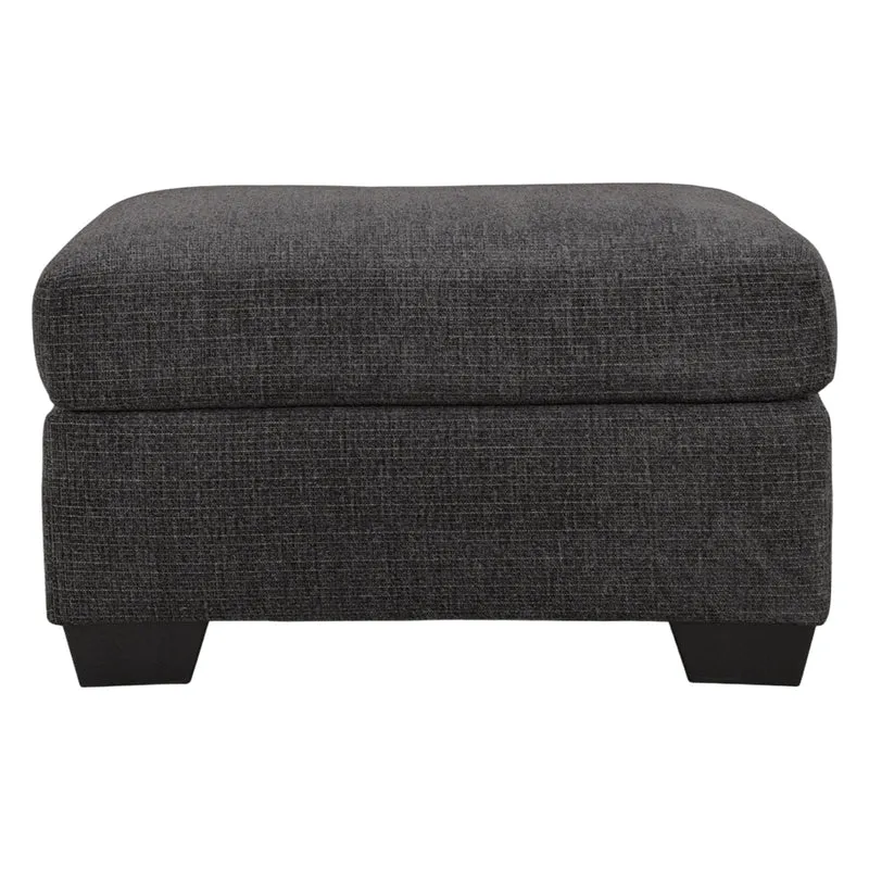 Ottoman en tissu noir ébène - Loreo