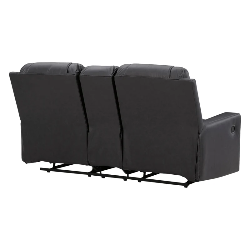Causeuse inclinable aspect cuir avec console - Mackmenville