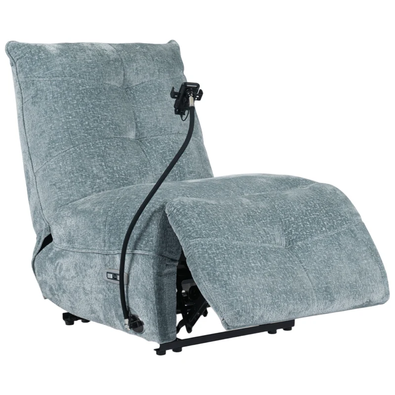 Fauteuil inclinable motorisé en tissu avec support flexible pour téléphone et chargeur sans fil - Burlyton