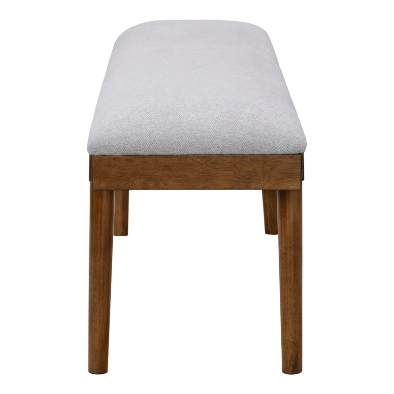 Banc de salle à manger rembourré en tissu gris - Lyncott
