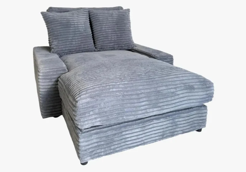 Canapé moderne tissu côtelé écru - Lino