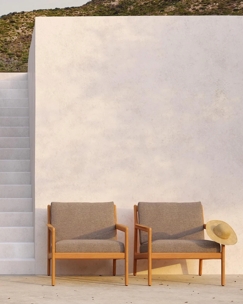 Fauteuil Lounge Jack en Teck Ethnicraft (avec coussins)