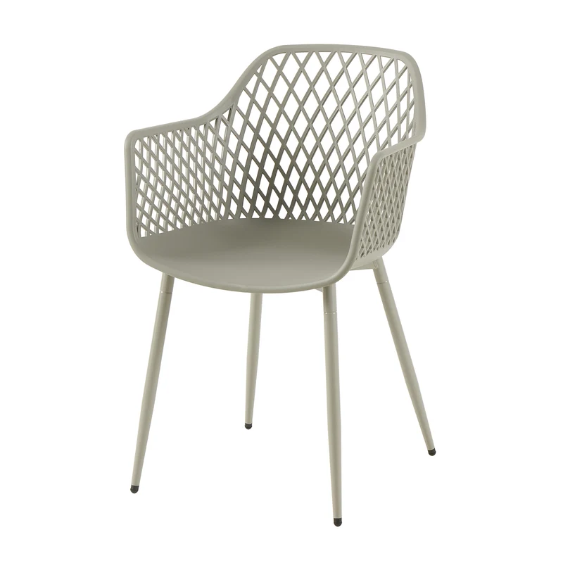 Chaise de salle à manger à accoudoirs creux (lot de 4/6) - Gris-ROME